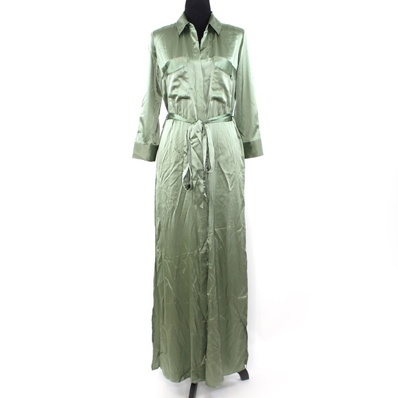 Cameron Silk Shirt Dress Regatta Blue/Ivory Large Paisley - L'AGENCE